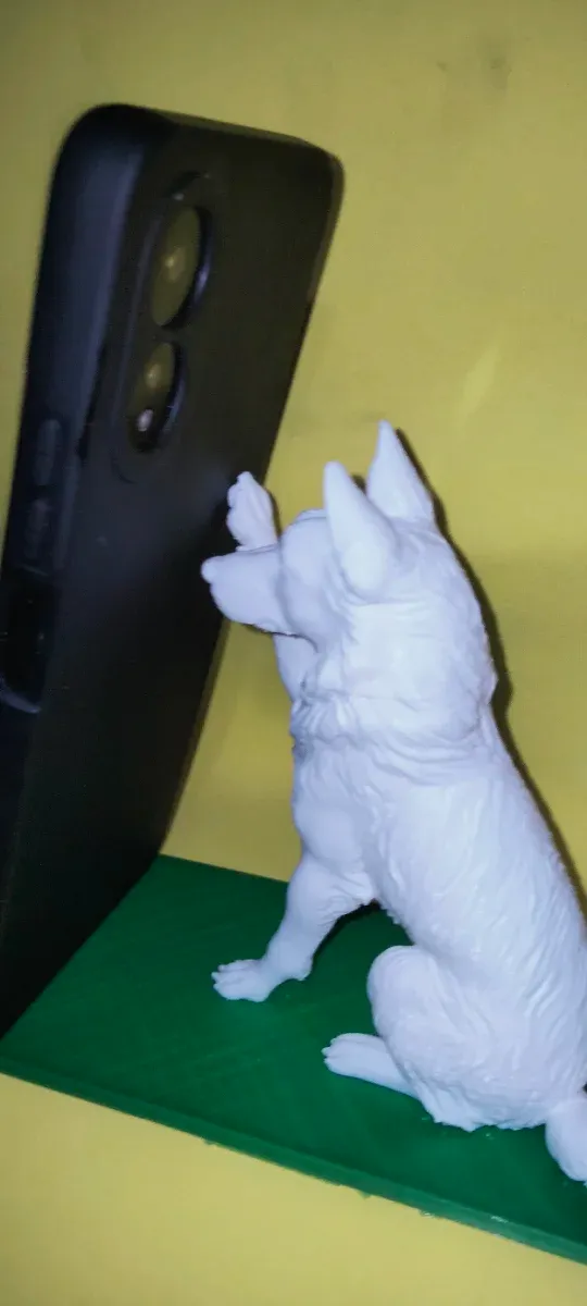 Soporte para móvil con figura de perro