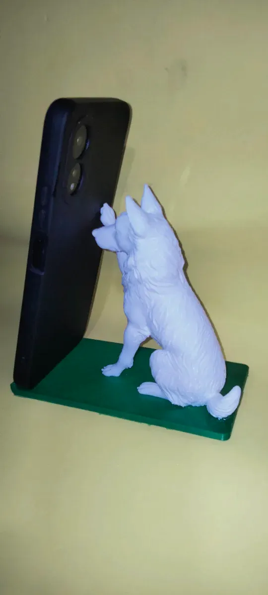 Soporte para móvil con figura de perro