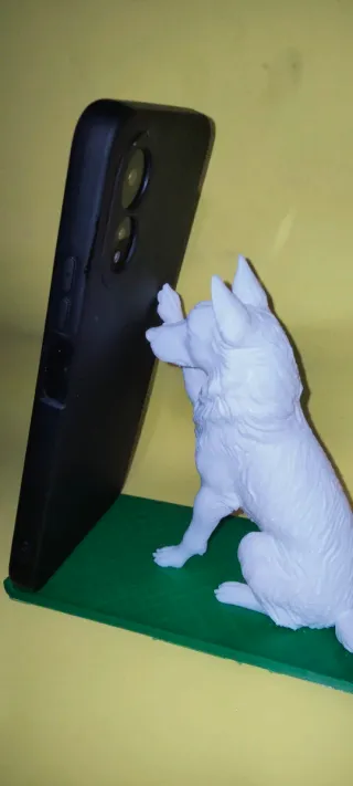 Soporte para móvil con figura de perro