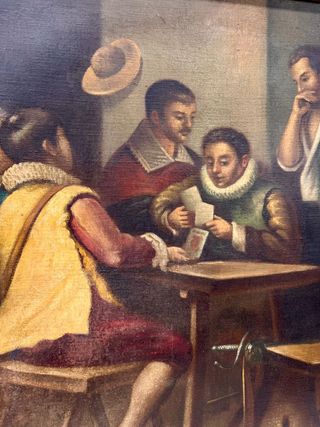 Escena costumbrista: hombres reunidos