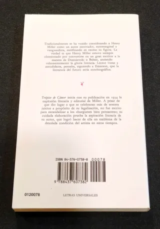 Libro Trópico de cancer. Henry Miller