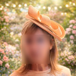 Tocado de fiesta rosa palo