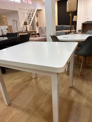 Mesa extensible blanca 90-180 cm