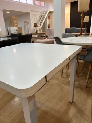 Mesa extensible blanca 90-180 cm
