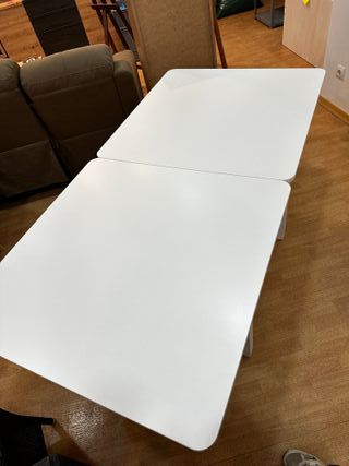 Mesa extensible blanca 90-180 cm