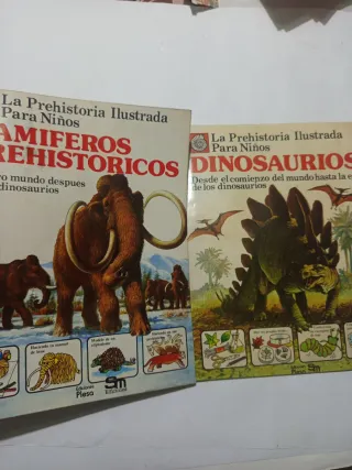 Lote 2 libros La prehistoria ilustrada para niños