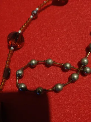 Collana bigiotteria marrone e oro