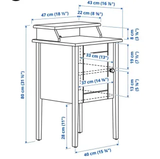 Mesita de noche IKEA madera y bambú