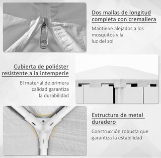 Cenador 4x3m con 4 Mosquiteras