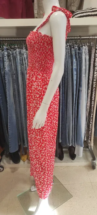 Mono rojo flores talla única