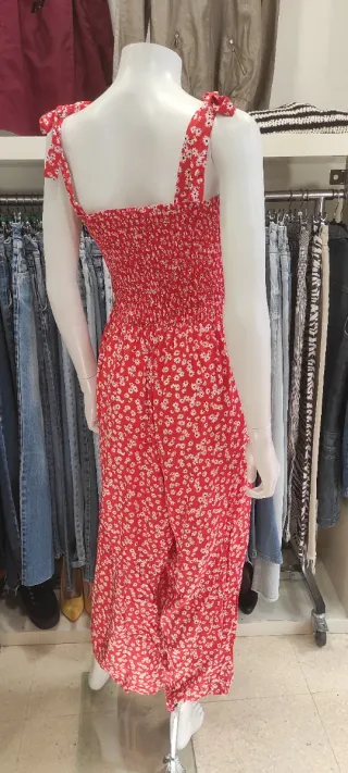 Mono rojo flores talla única