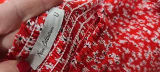 Mono rojo flores talla única