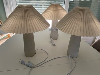 Vendo3lamparas cerámica pantalla plisadaNUEVAS