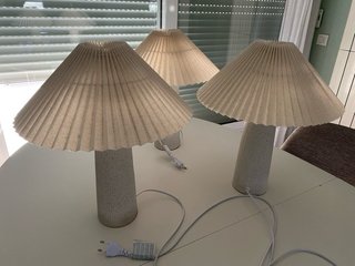 Vendo3lamparas cerámica pantalla plisadaNUEVAS