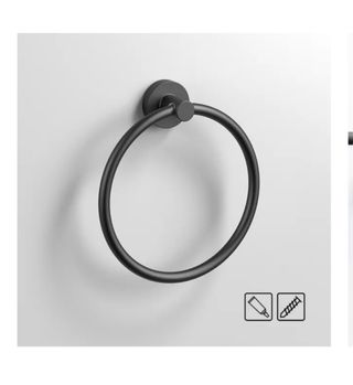 Toallero de anilla metálico negro