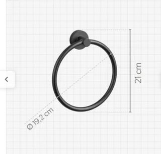 Toallero de anilla metálico negro