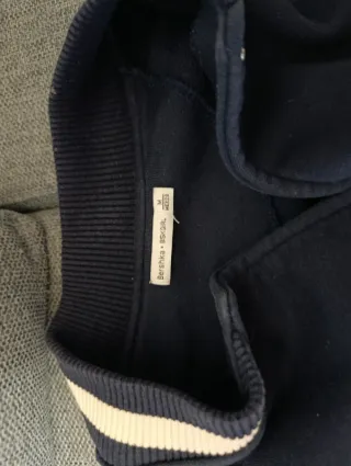 Chaqueta estilo universitario azul mujer