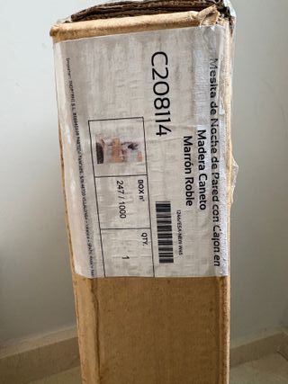 Mesita Noche Flotante Cajón Roble