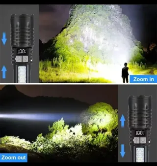 Linterna LED Súper Potente con lámpara lateral!!!