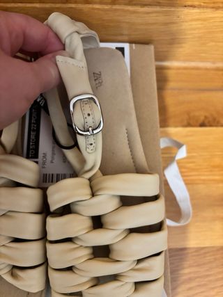 Sandalias Zara Piel Beige Talla 38