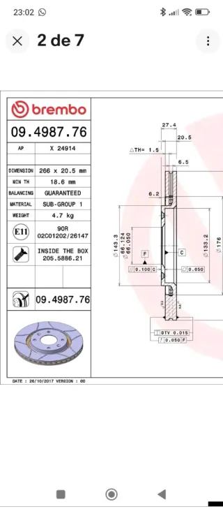Discos Brembo Max PSA