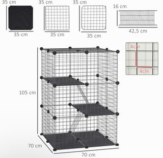 Jaula Animales Pequeños Niveles con Rampa