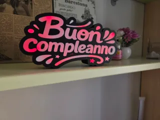 Luce box buon compleanno alimentazione a batteria