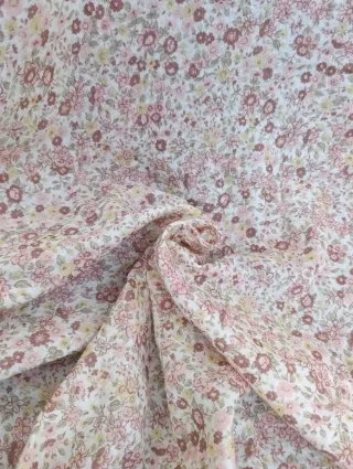 Tela muselina algodón estampado floral