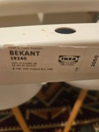 Patas IKEA BEKANT Mesa 180x80 Metal Blanco