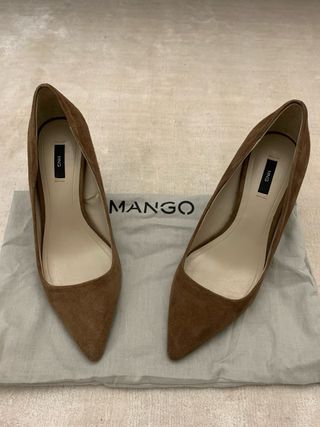 Zapatos de tacón Mango ante marrón