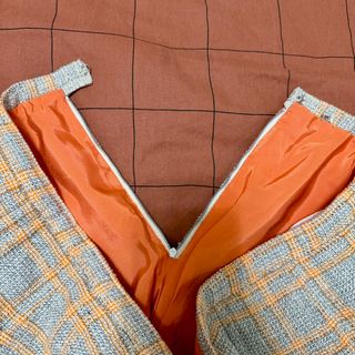 Falda de traje Naranja Gris Años 80