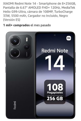 Xiaomi Redmi Note 14 256GB Negro