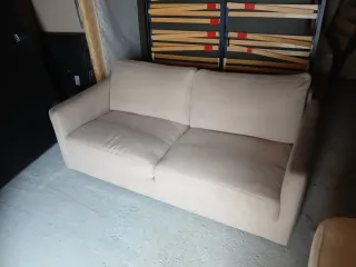 2 Sofás Cama Beige Tela