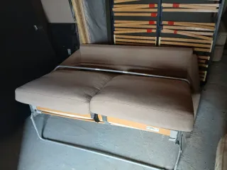 2 Sofás Cama Beige Tela