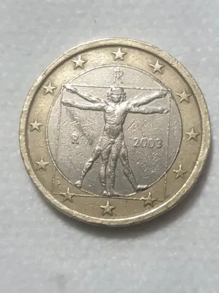 Moneda 1 Euro Vitruvio 2003 Italia