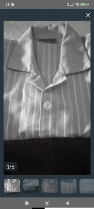 Pijama caballero rayas gris y blanco