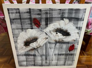 Cuadro Flores Blancas y Rojas