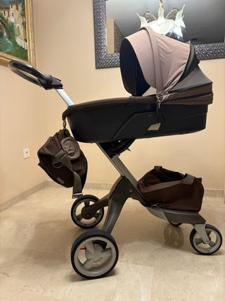 Silla Stokke Xplory + Capazo + Grupo 0