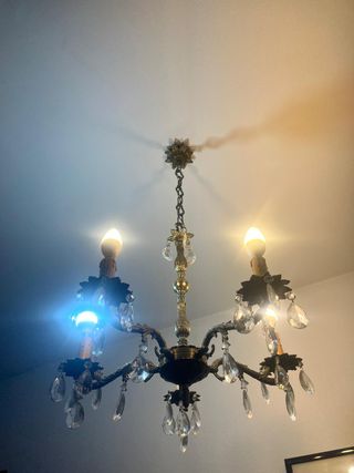 Lámpara araña francesa metal y cristal