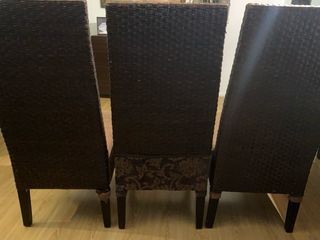 Sillas de comedor marrón tejido y mimbre