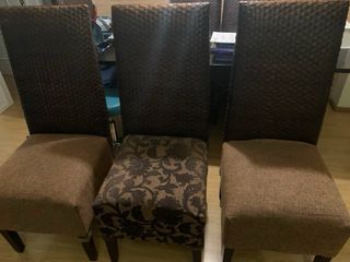Sillas de comedor marrón tejido y mimbre