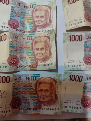 6 Banconote 1000 Lire 1990