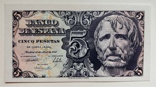 Billete 5 Pesetas 1947 SC Serie A . Seneca