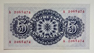 Billete 5 Pesetas 1947 SC Serie A . Seneca