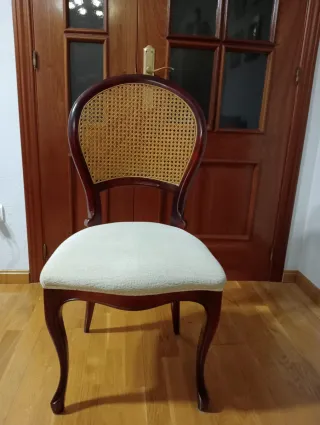 6 Sillas Clásicas Comedor Madera y Caña