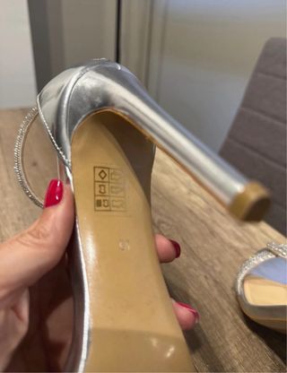 Sandalias de Novia Brillantes Talla 40 Silver