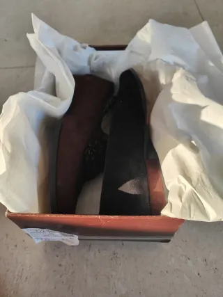 Zapatos salón vintage negro/marrón.  Talla 37.