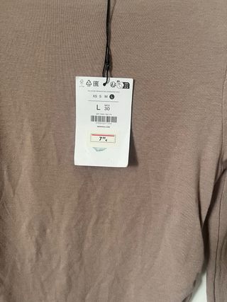 Bershka Camiseta Manga Larga Rosa Talla L