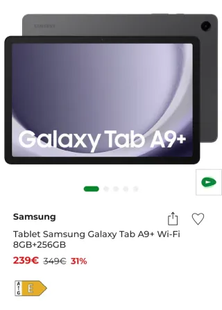 NUEVO CHOLLO Samsung Galaxy Tab A9+ Wi-Fi 8GB+256G