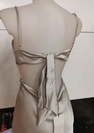 Abito lungo argento